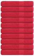 Toalhas 10 pcs 100x200 cm 360 gsm 100% algodão vermelho