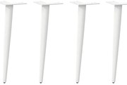 vidaXL Pés para mesa de centro cônicos 4 peças, branco, 30-31 cm, aço