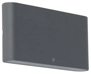 Candeeiro de parede exterior cinzento escuro 17,5 cm com LED IP65 - Batt