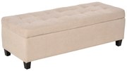 HOMCOM Banco de Armazenamento Acolchoado Banco Estofado em Linho Tampa com Abertura  125x49x41,5 cm Bege