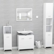 vidaXL Conjunto de móveis casa de banho derivados de madeira branco