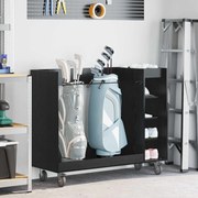 vidaXL Armário de Golfe com roda Liso Carvalho Preto 120 x 45 x 98 cm