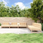 vidaXL 6 pcs conjunto lounge de jardim pinho maciço