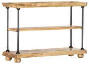 Estante com 2 prateleiras 110x35x75 cm mangueira maciça e aço