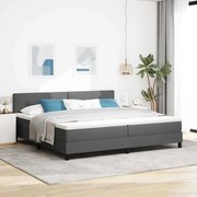 vidaXL Cama Box com colchão Cinza Escuro 200 x 200 cm tecido