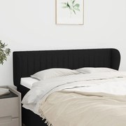 Cabeceira de cama c/ abas tecido 147x23x78/88 cm preto