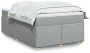 Cama boxspring com colchão 120x190 cm tecido cinzento-claro