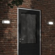 vidaXL Candeeiros de parede p/ exterior 2 pcs aço inoxidável prateado