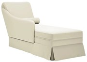 Chaise lounge c/ reforço/apoio de braços direito veludo creme