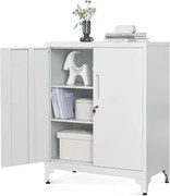 Armário de escritório multifuncional com portas duplas | SONGMICS | 80 x 40 x 90 cm | OMC013G01.