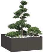 vidaXL Vaso floreira 100x100x40 cm aço preto
