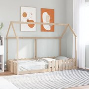 vidaXL Cama infantil formato casa 90x190 cm madeira de pinho maciça