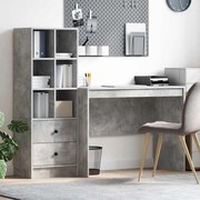 vidaXL Mesa com Armazenamento Cinza Concreto Aglomerado de Madeira