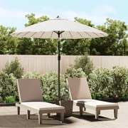 vidaXL Guarda-sol exterior c/ mastro alumínio 270 cm branco areia