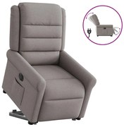 vidaXL Poltrona reclinável elevatória elétrica cinza-acastanhado