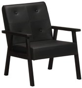 vidaXL Poltrona em couro genuíno preto