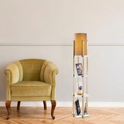 Candeeiro de Pé 7120 – Branco e Dourado – 25 x 25 x 130 cm