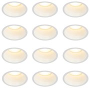 Conjunto de 12 Focos Embutidos Brancos GU10 70mm IP44 - Dept