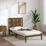 Estrutura cama pequena solteiro 75x190 cm madeira castanho mel