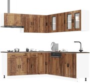 vidaXL 11 peças armário de cozinha conjunto Porto madeira velha