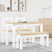 vidaXL 4 pcs conjunto de jantar Panama madeira pinho maciça branco