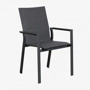 Cadeira De Jardim Empilhável Com Apoios De Braços Em Alumínio Karena Cinza Grafito - Sklum