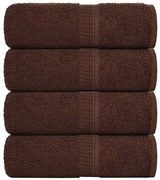 Toalhas de mãos 4 pcs 30x30 cm 360 gsm 100% algodão castanho