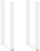 vidaXL Pés de mesa de console em forma de U, 2 peças, branco, 38x(72-73) cm, aço