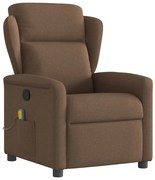 vidaXL Poltrona de massagens reclinável tecido castanho