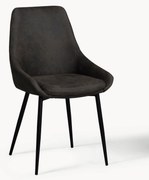 Cadeiras estofadas em couro sintético Sierra, conjunto de 2