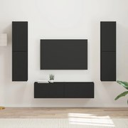 vidaXL Conjunto de móvel de TV 6 pcs Preto Madeira processada