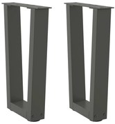 vidaXL Pés para mesa de centro em V, 2 peças, antracite, 28x(42-43,3) cm, aço