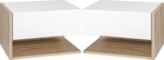 HOMCOM Conjunto 2 Mesas de Cabeceira Suspensas Gaveta Deslizante e Prateleira Bicolor 46x30x30 cm Branco | Aosom Portugal