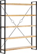 vidaXL Estante com 5 prateleiras 140x30x180cm madeira mangueira maciça