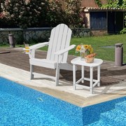 Cadeira Exterior Adirondack com suporte de copo Cadeira à prova de intempéries para Terraço Jardim Piscina Praia 85,5 x 78,5 x 94 cm Branca