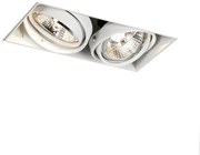 Foco embutido branco GU10 AR70 sem moldura 2 luzes - Oneon Moderno