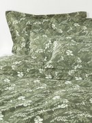 Capa de edredão em mistura de linho e algodão com padrão de folhas Pola