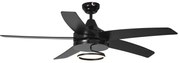 Ventilador de teto preto 132cm incl. LED com controle remoto - Cool Anello Moderno