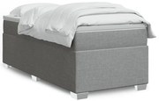 vidaXL Cama com molas/colchão 80x200 cm tecido cinza-claro
