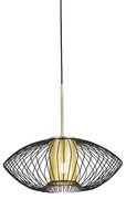 Candeeiro suspenso design preto/ouro 50cm - DOBRADO Design