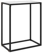vidaXL Mesa consola 60x35x75 cm vidro temperado branco