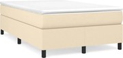 vidaXL Cama boxspring com colchão 120x190 cm tecido cor creme