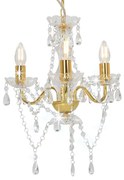 Lustre com contas redondo 3 x E14 dourado