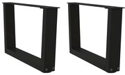 vidaXL Pés para mesa de centro em V 2 peças preto 50x(30-31,3) cm aço