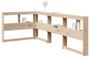 vidaXL Estante cabeceira forma de L 75 cm madeira de pinho maciça