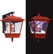 vidaXL Candeeiro de parede luzes LED e Pai Natal 40x27x45 cm vermelho