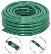 VidaXL Mangueira de jardim com conjunto de encaixe 0,75" 10m PVC verde