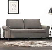 vidaXL Sofá de 2 lugares 140 cm veludo cinza-claro