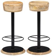 vidaXL Cadeiras de bar 2 pcs madeira de mangueira maciça