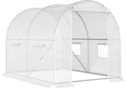 Outsunny Estufa Túnel de Jardim 3x2x1,9 m Estufa de Exterior 6 m² Aço Galvanizado Capa Pe 140 g/m² Janelas e Porta | Aosom Portugal